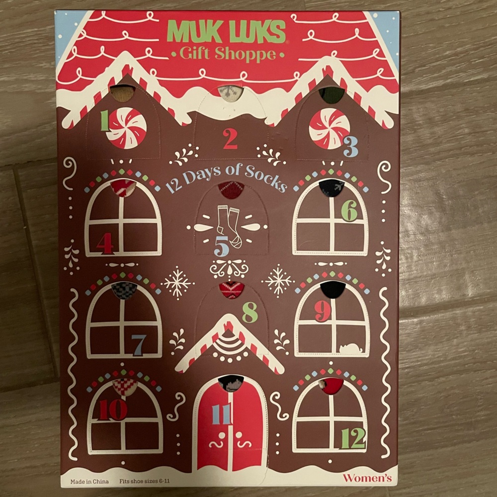 Muk Luks 12 Days Of Socks Gift Shoppe Variety Set Advent Christmas Holiday NWT